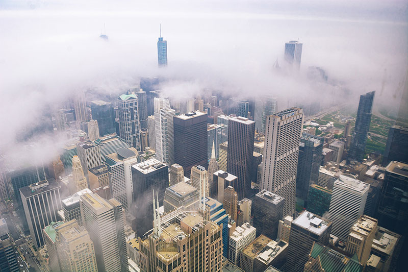 Chicago city chìm trong sương mù. - chicago city - du lịch hoàn mỹ