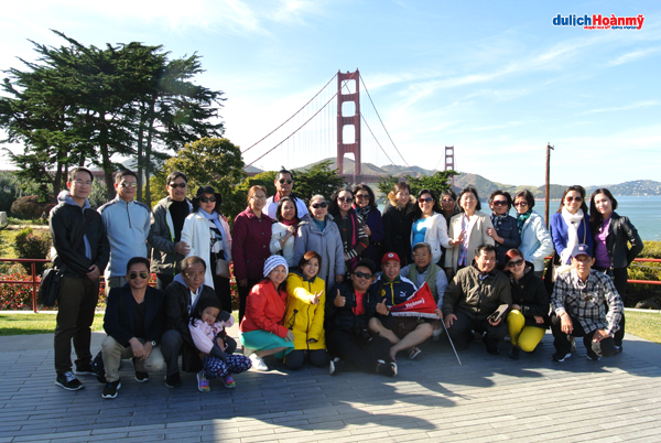 Đoàn khách của Du lịch Hoàn Mỹ tại Cầu Cổng Vàng, San Francisco, Hoa Kỳ. - điểm đến san francisco - du lịch hoàn mỹ