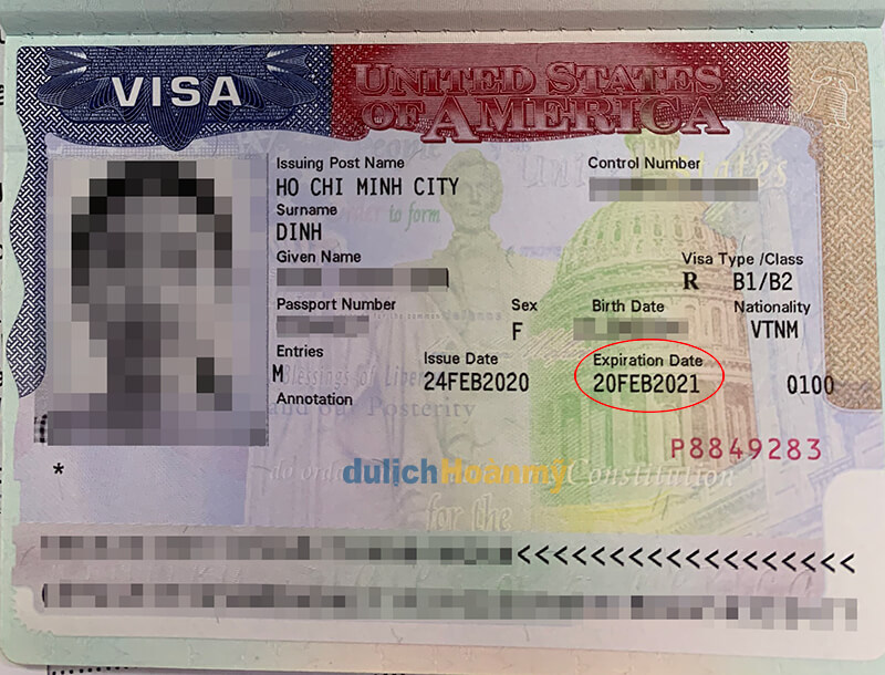 thủ tục gia hạn visa mỹ - Qúy khách cần xem kỹ mục Expiration date để biết xin gia hạn visa Mỹ đúng quy định
